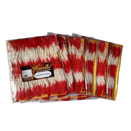Shrichand Cotton Wick, Premium Diya Batti for Aarti & Daily Puja Rituals(Pack of 6)