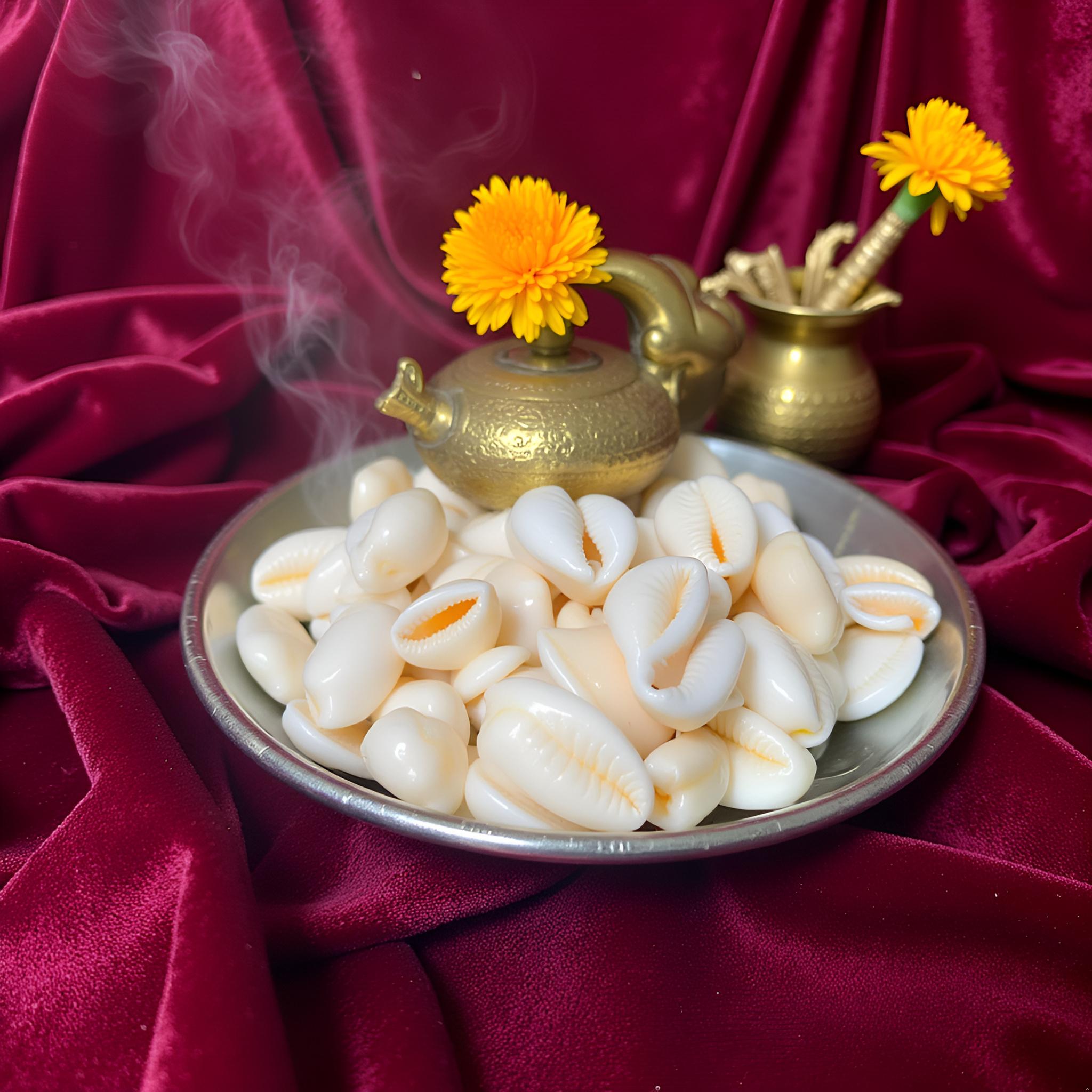 Shrichand Kaudi – Sacred Cowrie Shells for Mahalakshmi, Vishnu & Kuber Puja (100g) - Image 7