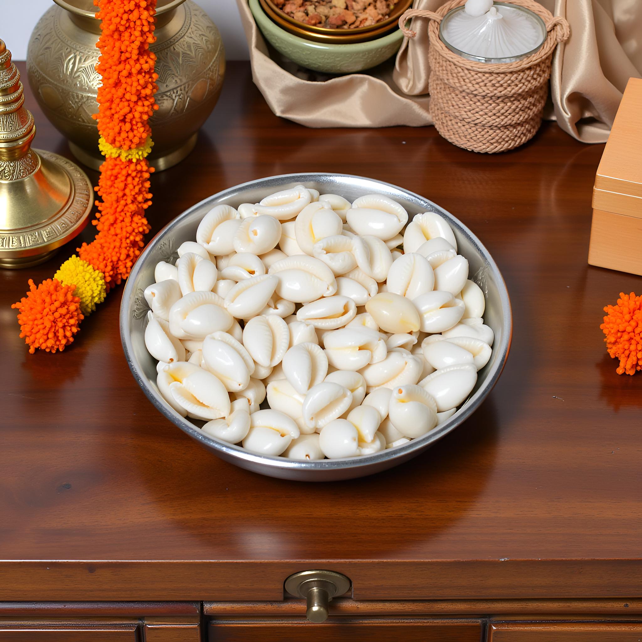 Shrichand Kaudi – Sacred Cowrie Shells for Mahalakshmi, Vishnu & Kuber Puja (100g) - Image 6