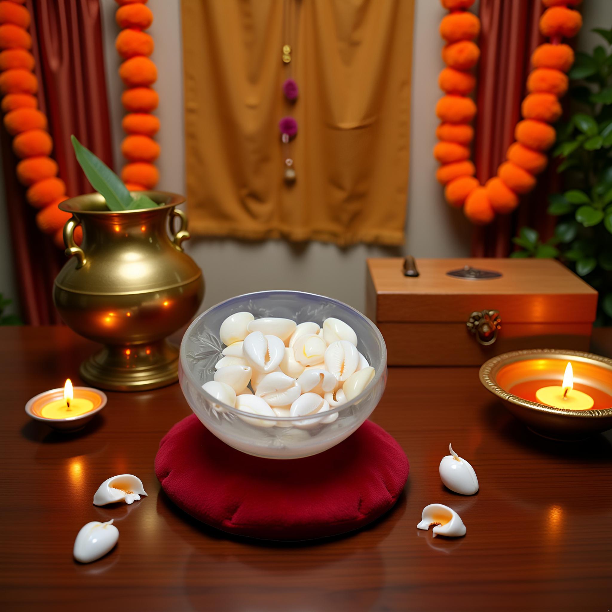 Shrichand Kaudi – Sacred Cowrie Shells for Mahalakshmi, Vishnu & Kuber Puja (100g) - Image 4