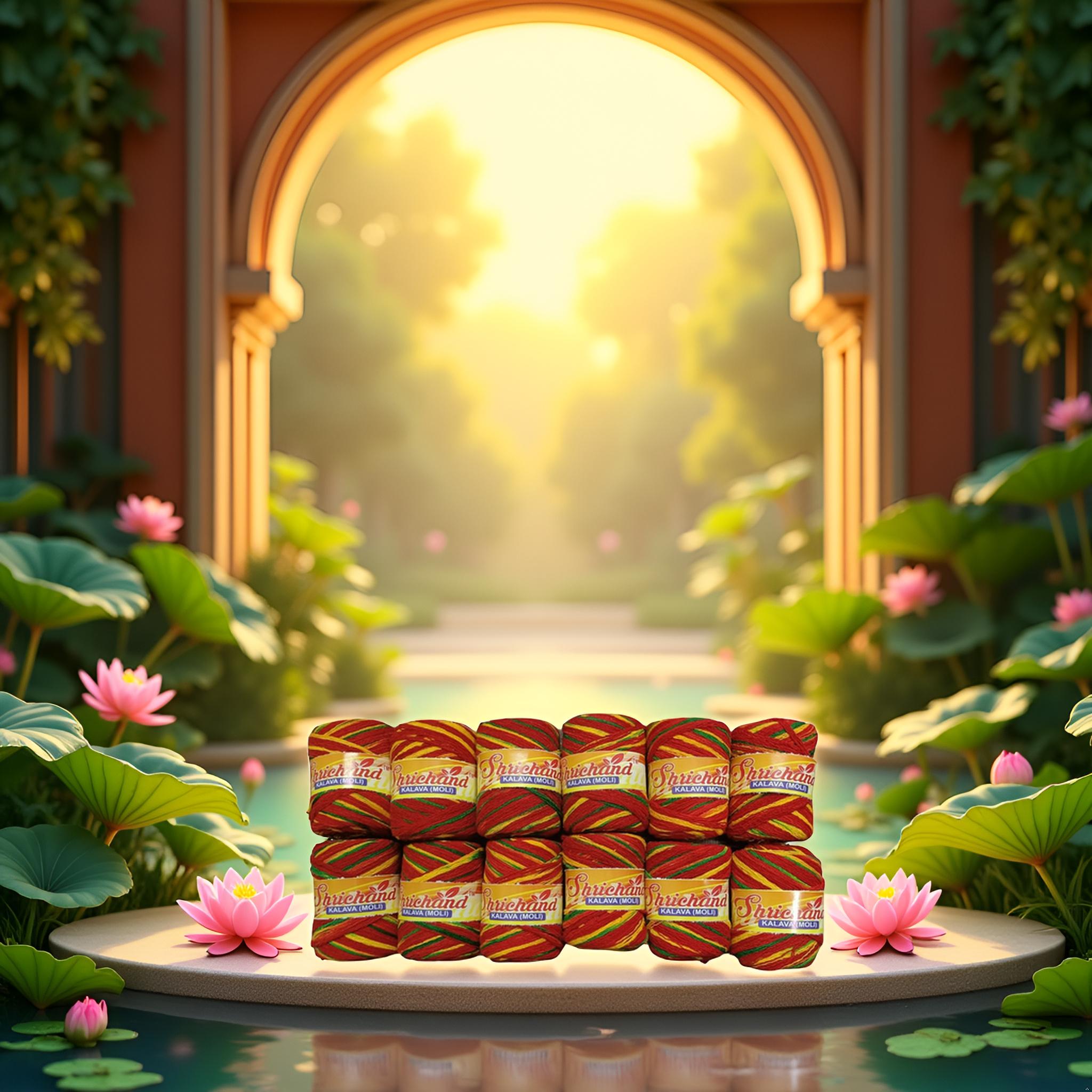 Traditional Moli Kalawa – Red Yellow & Red Yellow Green Thread for Puja and Rituals(Pack of 12) - Image 15