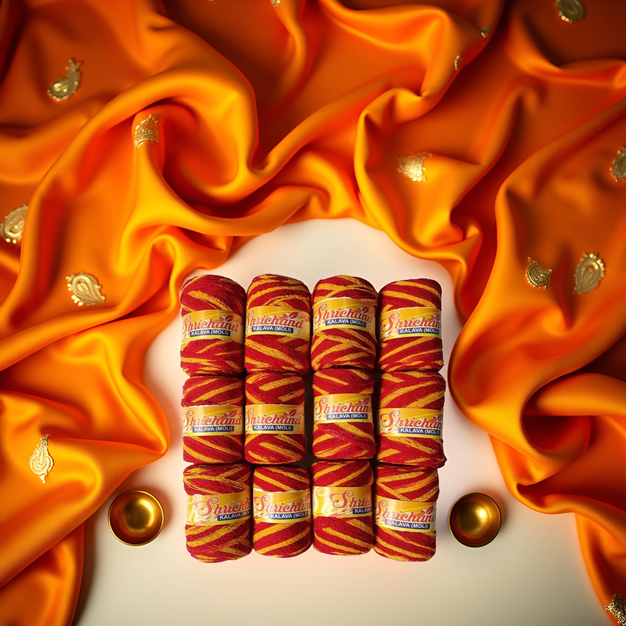 Traditional Moli Kalawa – Red Yellow & Red Yellow Green Thread for Puja and Rituals(Pack of 12) - Image 9