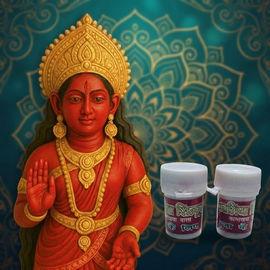 Original Kamakhya Sindoor for Puja (Kamiya Sindoor) – Authentic Red Vermilion from Kamakhya Devi for Tilak, Ambubachi & Marital Bliss | Kamakhya Wala Kumkum (5g Bottle) Pack of 2 - Image 3