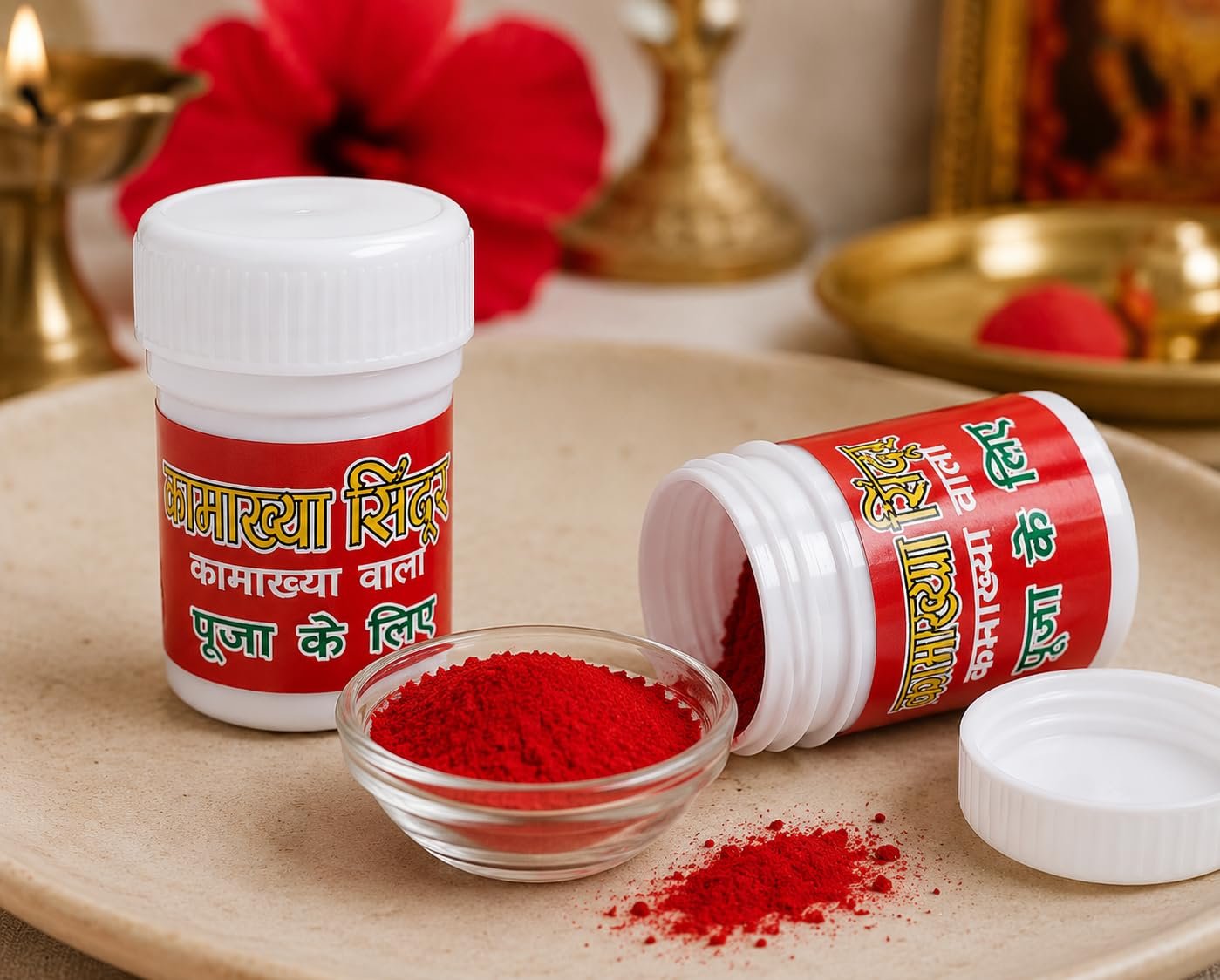 Original Kamakhya Sindoor for Puja (Kamiya Sindoor) – Authentic Red Vermilion from Kamakhya Devi for Tilak, Ambubachi & Marital Bliss | Kamakhya Wala Kumkum (5g Bottle) Pack of 2 - Image 4