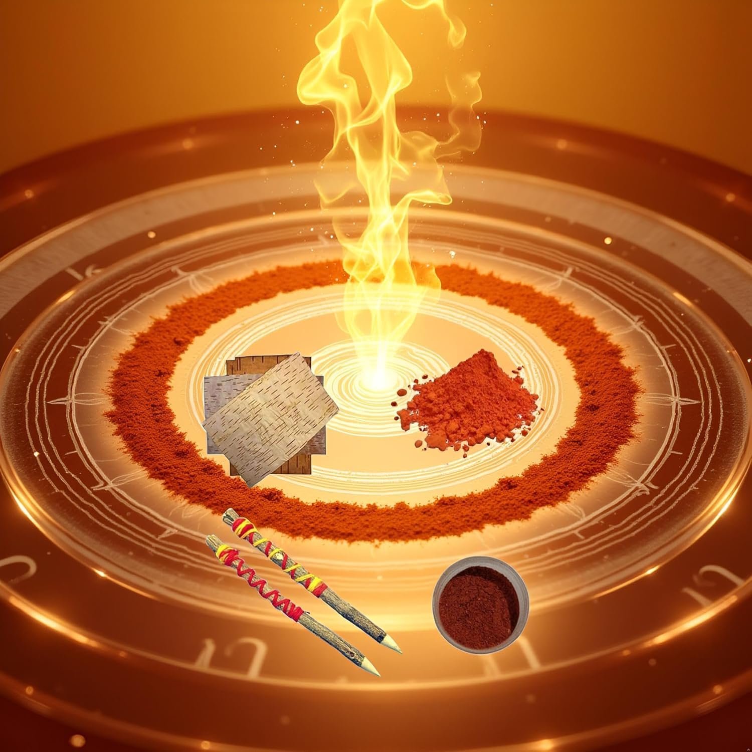 Bhojpatra (Pack of 5) (15 * 12 cm) with anar kalam, astgandh, Sandalwood powder, Original Bhoj patra For Yantra Writing - Image 4