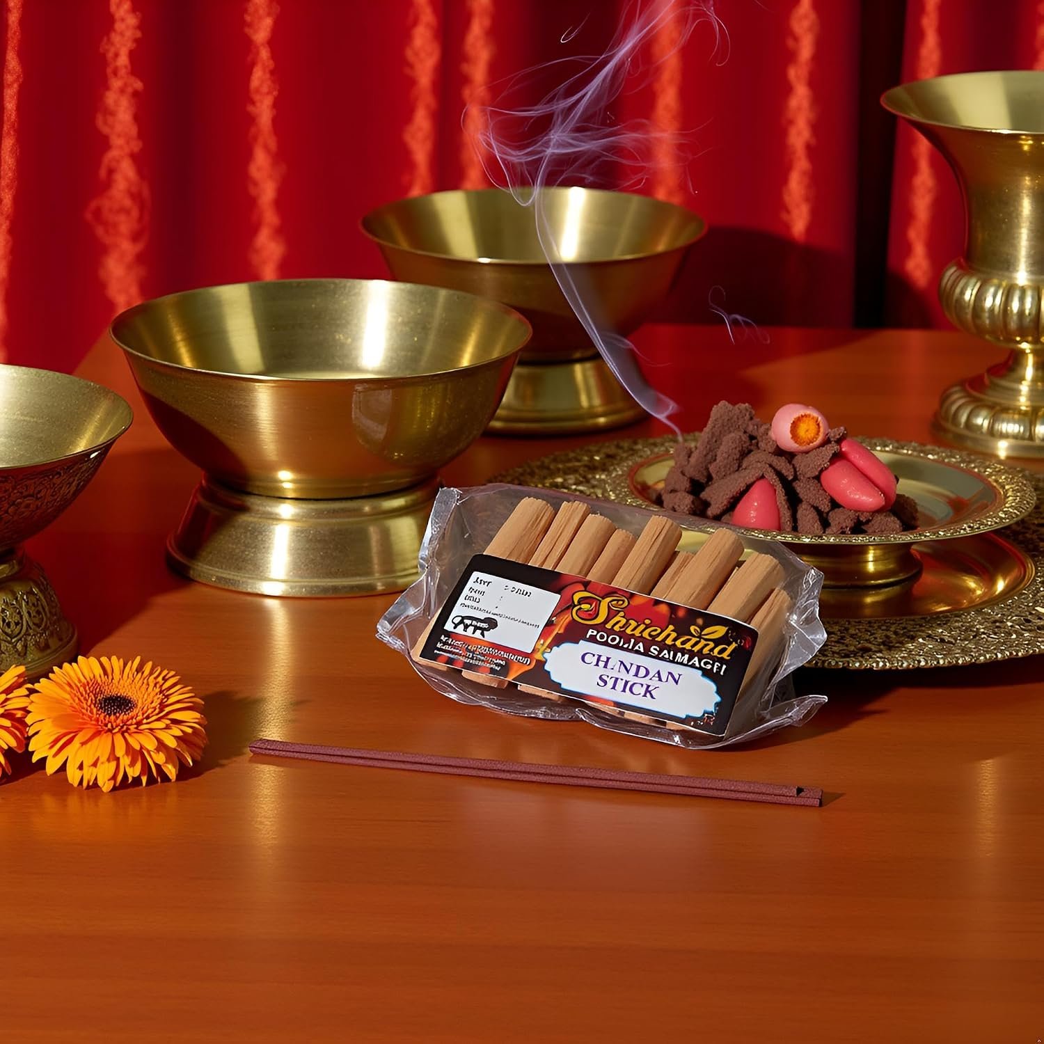 Original Mysore Chandan Sticks (Pack of 4, Total 120-150g) - Big Size Pure Sandalwood Lakdi for Pooja, Tilak & Paste - Natural & Authentic Wood for Havan & Meditation - Image 6