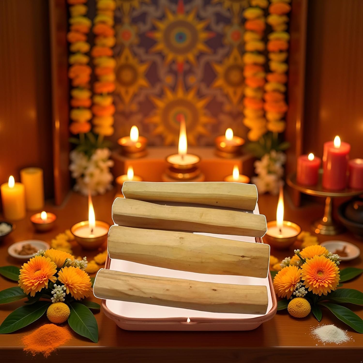Original Mysore Chandan Sticks (Pack of 4, Total 120-150g) - Big Size Pure Sandalwood Lakdi for Pooja, Tilak & Paste - Natural & Authentic Wood for Havan & Meditation - Image 8