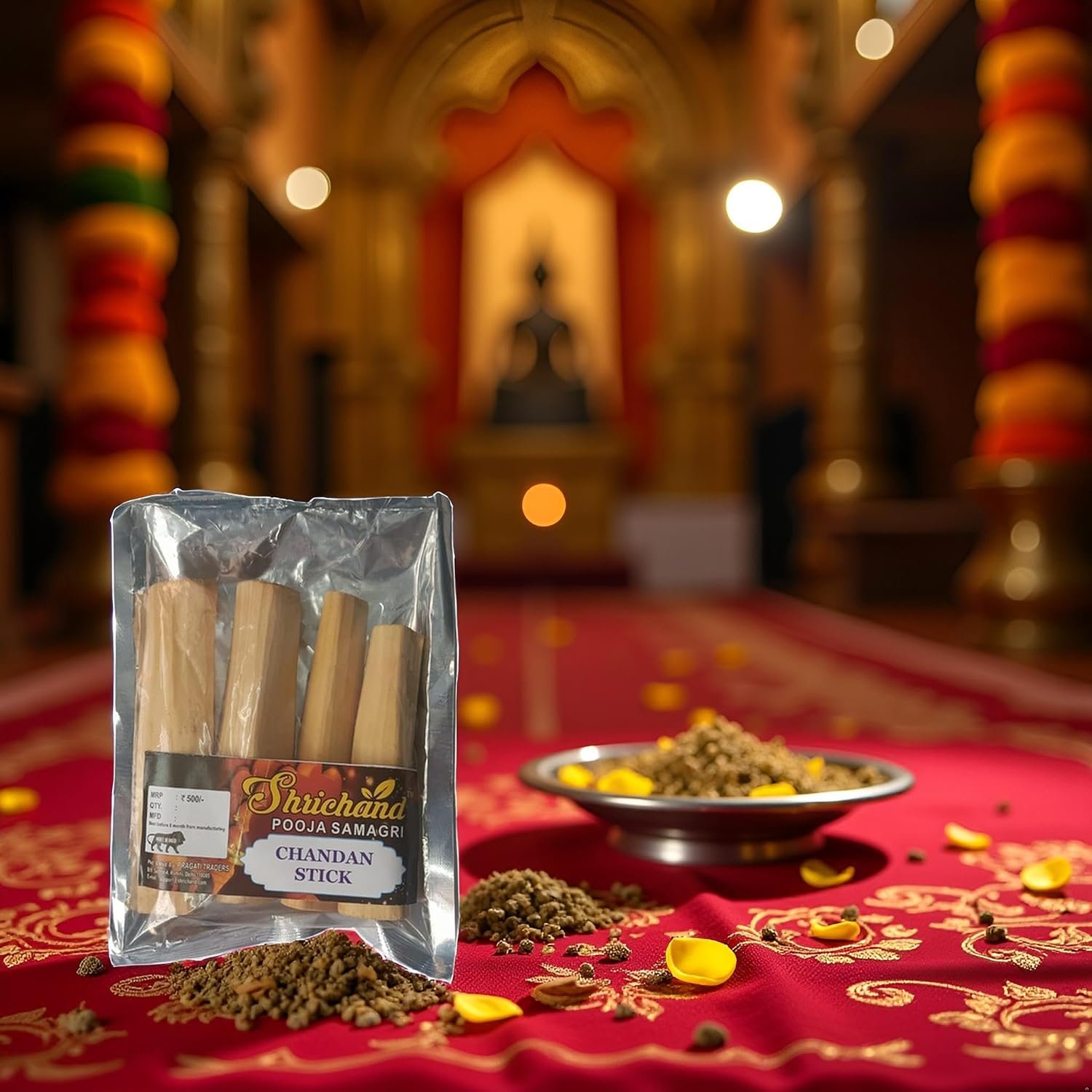 Original Mysore Chandan Sticks (Pack of 4, Total 120-150g) - Big Size Pure Sandalwood Lakdi for Pooja, Tilak & Paste - Natural & Authentic Wood for Havan & Meditation - Image 7
